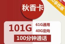 联通秋香卡29元包61G通用+40G定向+100分钟通话商品详情-胤祥通讯