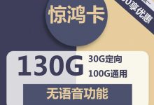 长期套餐电信惊鸿卡19元包100G通用+30G定向+无语音功能-胤祥通讯